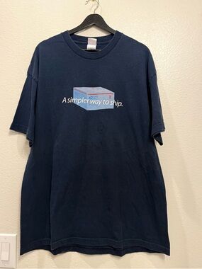 90s Vintage USPS Post Office Mens Navy Graphic Skate Tee L 23x30